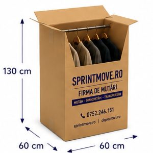 Cutie garderobă SprintMove cu bară 1300x600x600mm